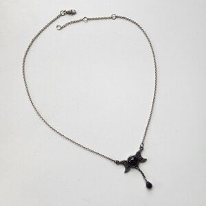 Sterling & Garnet Gothic Style Necklace